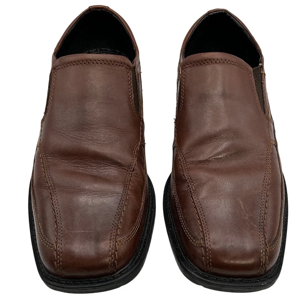 Nunn Bush Mens Brown Leather Slip On Loafer Comfort Gel Dress Shoes 81809-200 8M